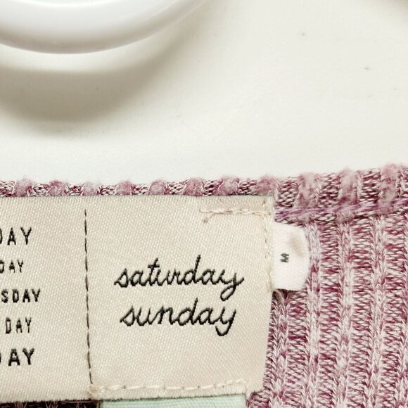 Saturday / Sunday Anthropologie Womens V-Neck Tie-Front Knit Sweater Medium pink - Picture 4 of 12